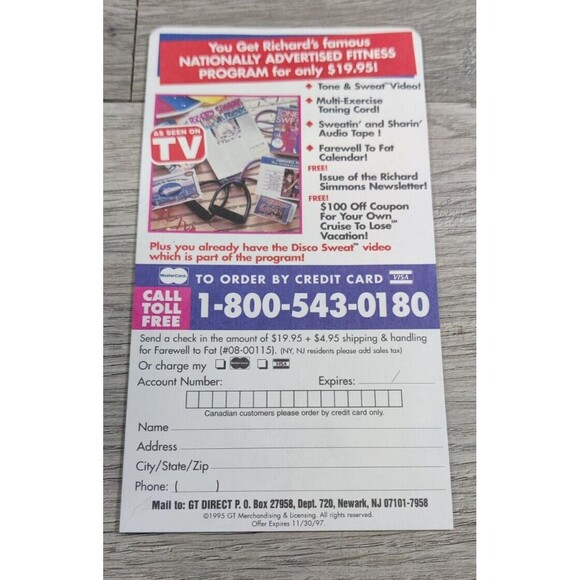 Vintage Richard Simmons - Disco Sweat - VHS-1990s-Video Cassette - Picture 4 of 7